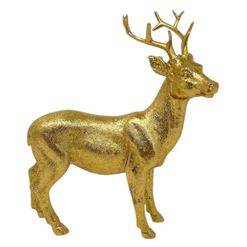 Dadeldo Living & Lifestyle Hirsch Dekofigur Gold Glitter Resin 15x16cm...