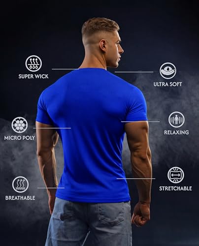 Image of Peppyzone Quick Dry Sports T Shirt for Men | Lightweight Breathable Gym T-Shirt | Regular Fit Workout Tee for Running, Training & Everyday Activewear