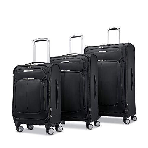 Image of Samsonite Solyte DLX Softside Expandable Luggage with Spinner Wheels, Midnight Black, 3-Piece Set (20 /25 /29)