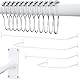 Duschvorhangstange L Form & Duschstange U Form 4 in 1 System inkl. 12 Ringe - Stabile Winkelstange Duschvorhang ohne Deckenhalterung - Duschstange Ecke Rostfrei - Duschvorhangstange Badewanne & Dusche