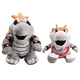 uiuoutoy 10'' Gray Dry Bowser Koopa & 7'' Dry Bone Bowser Jr. Plush Toy Stuffed Figure Doll