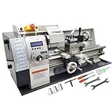 TECHTONGDA Metal Lathe 8X16” Precision Electronic Leadscrew Gearless Bench Lathe Automatic Switch Thread between Metric and Inch 1100W Brushless Motor DIY Mini Lathe