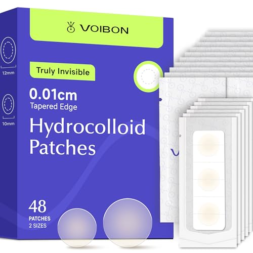 Voibon Pimple Patches For Face, Invisible Hydrocolloid Acne Patches Acne Treatment,Covering Zits & Blemishes in Skin and Face, Zit Patches with Salicylic Acid, FSA HSA Store Eligible Items 48 Count