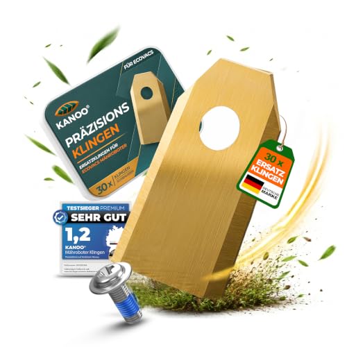 kanoo 30 Lames de Rechange pour Ecovacs Goat G1 (G1-800, G1-1200, G1-1600, G1-2000) – Kit Couteaux Tondeuse Robot avec 30 vis et boîte de Rangement –...