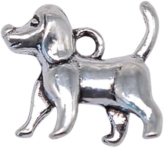 5pcs 15x14x5mm Dog Pendants Charm Antique Silver Color 3D Dog Charm Pendant 3D Dog Pendant