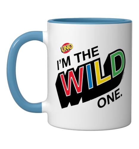 Taza de Cerámica UNO Azul y Blanco 11 oz miniatura 1