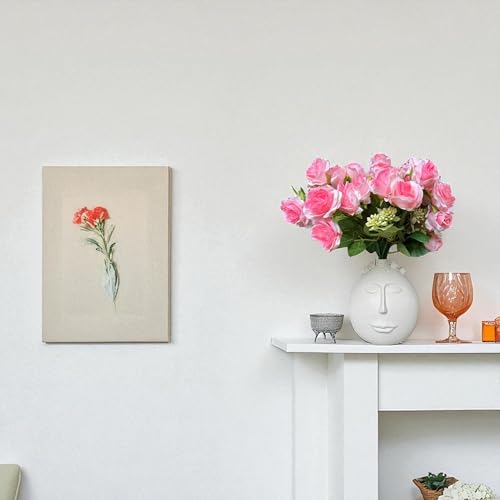 Image of Garden Art Artificial Small Rose Flower Bunch (Pack of 1) | 5 Heads with 15 Flowers & Buds, 35 cm Faux Rose Bouquet for Home Decor, Wedding & Table Decoration (Pink Shaded)
