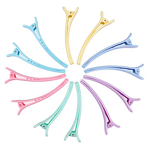 Hair Clips,3.8 Inch Non Slip Large Hair Clips for Women and Girls Thin Hair, Long Duck Clips for Hair, Fashion Banana Clips Hair Styling Accessories 6 Color Available(12 Packs)