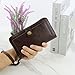 Feelorna Men’s Wallet, Minimalist Large Capacity Zipper PU Leather Wallet, Fashion Long Wallets Business Card Holder Phone Clutch Purse (Brown)
