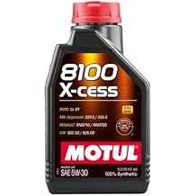 Motul 8100 X-Cess SAE 5W-30 100% Synthetic Engine Oil, BMW LL-01 MB 229.5 MB 226.5 VW 502 00 505 00 Renault RN0710 Approved, ACEA A3/B4 Full SAPS High HTHS, European Car Formula, 1L