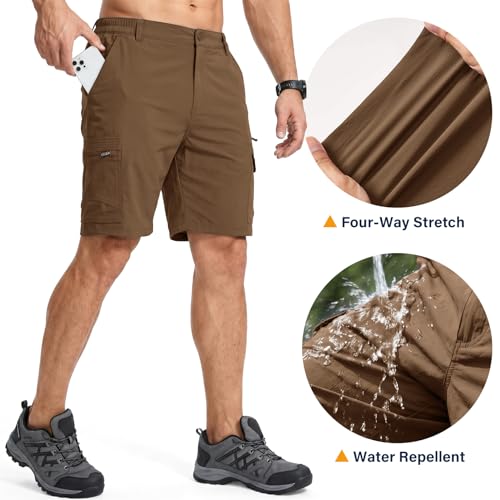 Image of Jessie Kidden Mens Cargo Shorts Expandable Waist Quick Dry Hiking Shorts