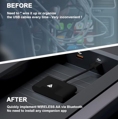 FIEWESEY Adaptador automotivo sem fio para Android, 2024, fácil de conectar e usar, converte CarPlay