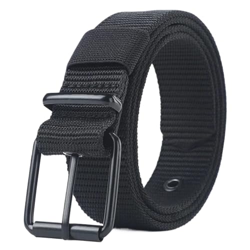 Belts for Men 2pcs Men's Belt Canvas Pin Buckle Leather Belt Outdoor Sports Belt Jeans Belt for Men(120cm,Black)