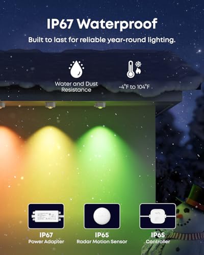 eufy Permanent Outdoor Lights S4, 3D Radar-Activated, 200ft with 144 LED Lights, Smart RGBWW for Christmas Decorations, AI Light Themes, Music Mode, Matter Support, IP67 Waterproof, Link with Cameras