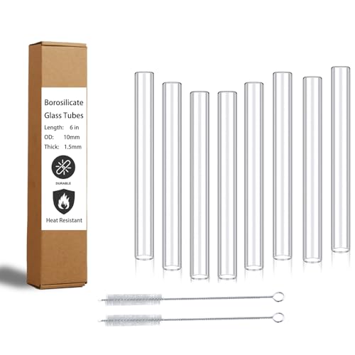 Image of Borosilicate Glass Tubes 6inch 10mm, Clear Glass Tubing heart Resistant 8pc