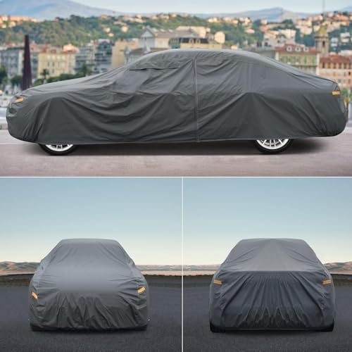 Image of GUNHYI 16 Layers Car Cover Waterproof All Weather, Heavy Duty Outdoor Car Cover Universal Fit Sedan Coupe Chevrolet Caprice, Buick Roadmaster /Riviera, Ford Crown Victoria, Cadillac DTS etc.