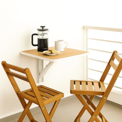 Image of Heartily 15.3 * 15.3 Inch Wall Mounted Folding Table | Compact Multipurpose Foldable Table with Strong Metal Bracket | 17 mm Thick | Study, Kitchen, Bedside, Utility Use (15.3 * 15.3 inches)