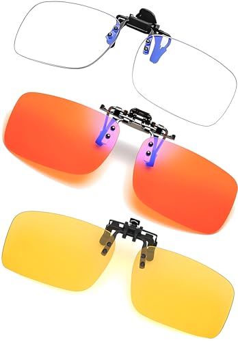 Image of Clip on Flip up Polarized Lens For Prescription Glasses UV Protection Sunglasses (Clear lenses not Polarized)