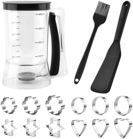 Pancake Batter Dispenser With Squeeze Handle Set, No Mess & Easy ...