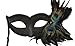 RedSkyTrader - Venetian Mask with Peacock Feathers - One Size Fits Most Black