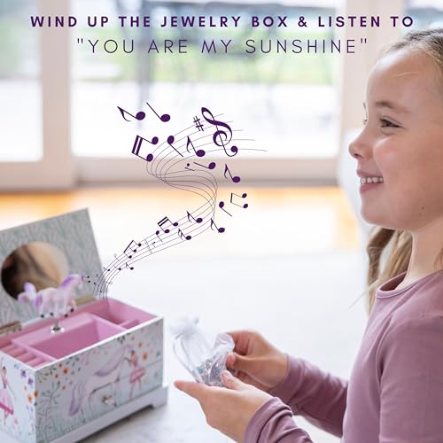 Abi + Olie DGFDG935 Jewelry Box For Girls & Little Girls Jewelry Box - Unicorn Kids Jewelry Box - Girls Music Box - Musical Girls Jewelry Box Organizer - Music Boxes thumb #8
