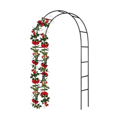 SCENDOR Iron Pergola Arbor Practical, 7.9 Feet High x 4.6 Feet Wide, Assemble Easily for Various Climbing Plant Wedding Garden Arch Bridal Party Decoration Wide Arbor