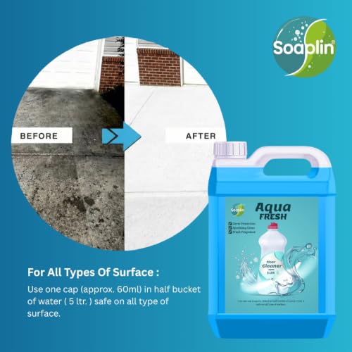 Image of Fresh Floor Cleaner Liquid Litre - Powerful Germ Protection, Sparkling Clean Floors, Long-Lasting Rose Fragrance, Safe for All Floor Types, Economical (Pack of 1, Aqua Blu)