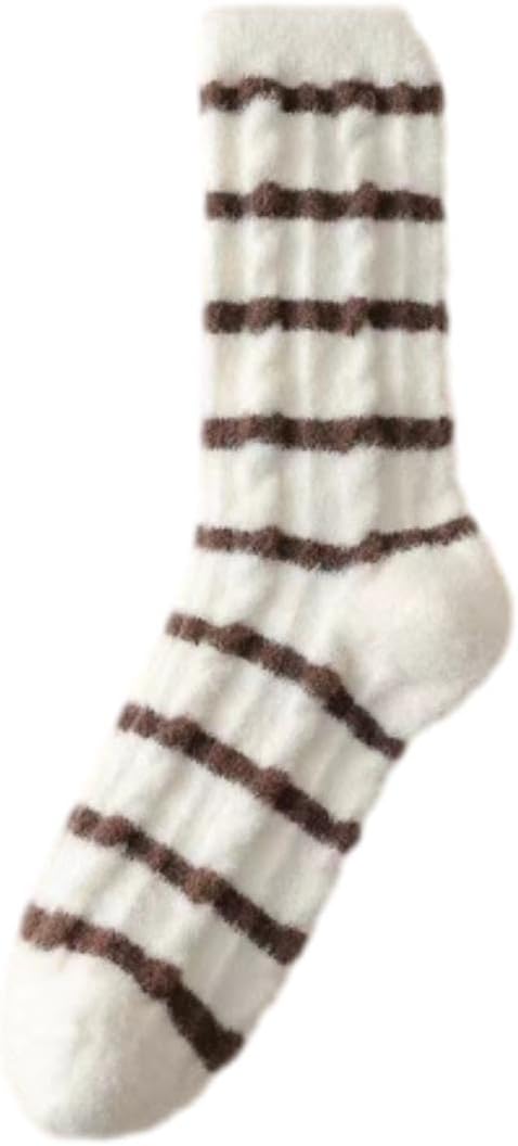 4 Pair Women'S Thick Fleece-Lined Knit Socks,Warm Cozy Thermal Crew Socks With For Winter Indoor Home Outdoor