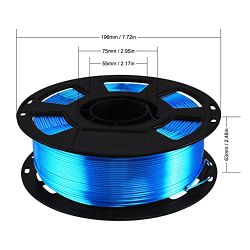 Image of BBLIFE Silk Pearlescent Shining Sapphire Blue PLA Filament, 1kg 2.2lbs 1.75mm 3D Printing Material, Widely Support for FDM 3D Printer, Easy to Print