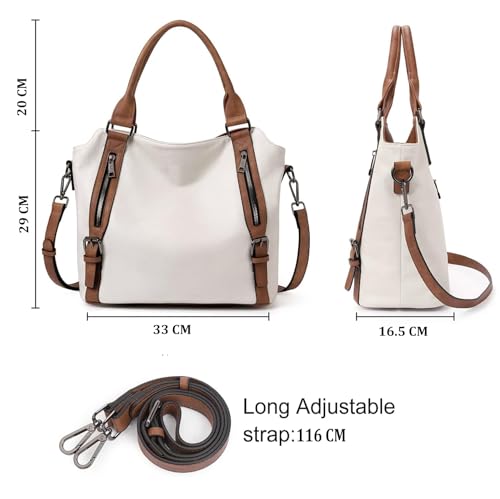Image of INOVERA (LABEL) Faux Leather Shoulder Hobo Bags for Women and Girls - Stylish Ladies Handbag Purse with Long Strap