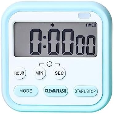 WANDF Multi-Function Stopwatch Timer for Study,Kitchen Timer Clock Timer Dual-Purpose Reminds Students to Study Loud Alarm Stopwatch Countdown Flashing Light-Multicolour