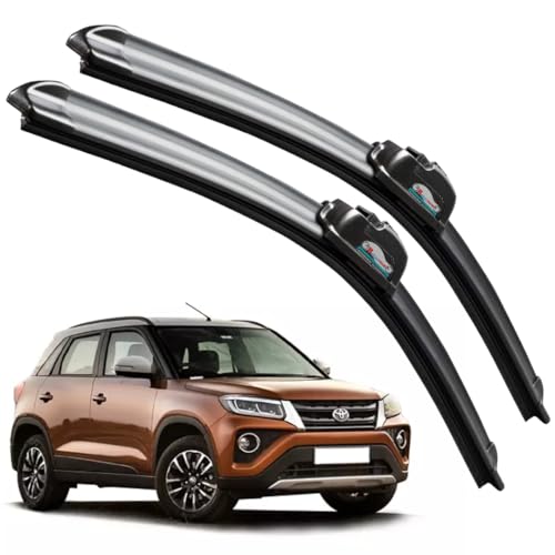 Image of Frameless Rubber Car Wiper Blades Set of 2 Compatible with (Toyota Urban Cruiser (D-24,P-17))
