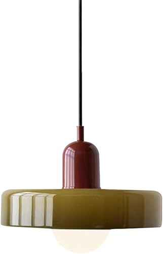 Lámparas colgantes verdes modernas de cristal grande para isla de cocina, luces colgantes con cúpula de cristal pantalla de cristal de mediados de