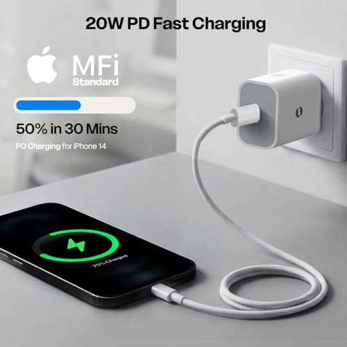 Image of Mozen by Amkette iPhone Charger Adapter 20W (MFi-Standard & BIS Certified) for iPhone 17 /17 Air /17 Pro /17 Pro Max,16 /16 Plus /Pro /Pro Max, 15 /14 /13 /12 /11 Series, Airpods & iPads, 1 Year Warranty