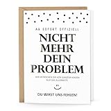 Abschiedskarte lustig mit Spruch – Klappkarte mit Umschlag aus Kraftpapier – edle schwarze Folierung – Karte zum Abschied Kollege Jobwechsel Ruhestand
