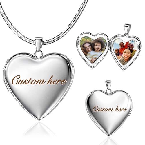 Aro Torliy Custom Locket Necklace - Personalized Heart Picture Locket Necklace for Women, Mom...