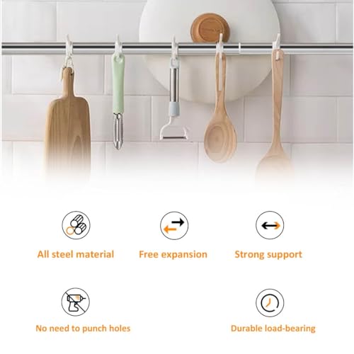 Tringle à rideau de douche extensible pour une installation facile sans perçage, tringle télescopique réglable pour portes et fenêtres