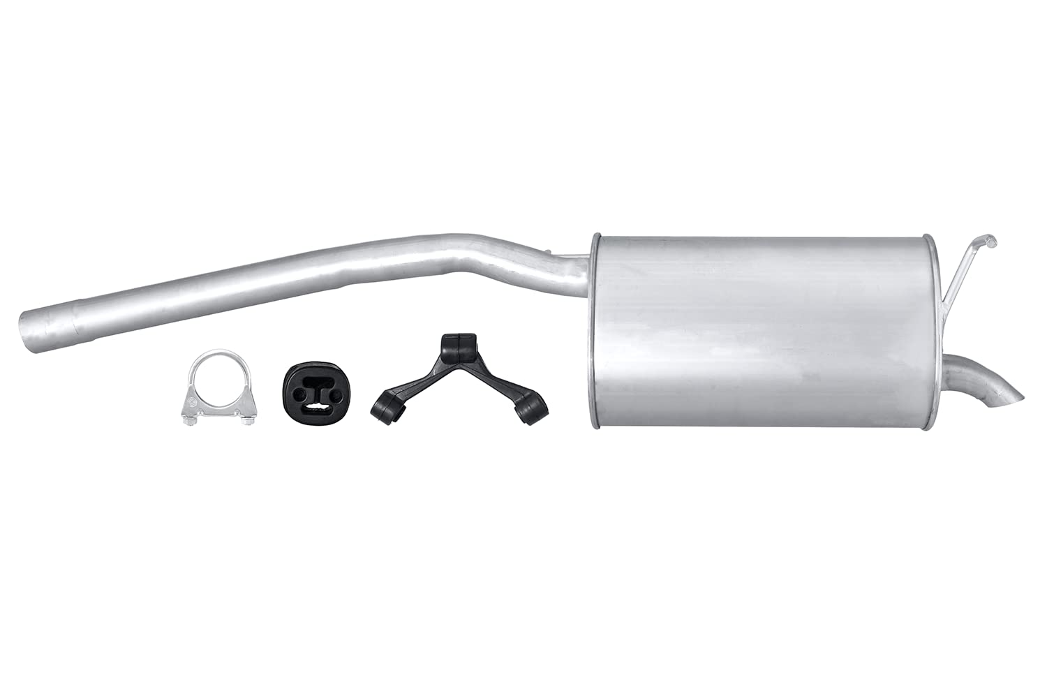 HELLA 8LD 366 036-701 Endschalldämpfer - Easy2Fit® Kit - hinten - einteilig - Set mit Anbauteilen | 8LD 366 036-701 Kompatibel mit Caddy III Großraumlimousine (2KB, 2KJ, 2CB, 2CJ),Caddy III Kasten/großraumlimousine (2KA, 2K