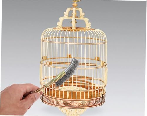 Kuuleyn Bonsai Bürste, Gebogener/Gerader Kopf Stahl-Weich-Bonsai-Bürste Gartenreinigungswerkzeug Für Alle Niveaus Von Bonsai-Enthusiasten Und Anfängern (Gebogener Kopf)