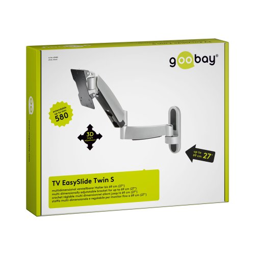 Goobay EasySlide - Staffa a parete doppia per