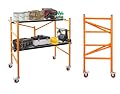Yeeoy Multi-Purpose Scaffolding Ladder 500 LBS Capacity Rolling Steel Scaffolding with Locking Wheels 4.5 Foot High Portable Adjustable Work Platform Ladder