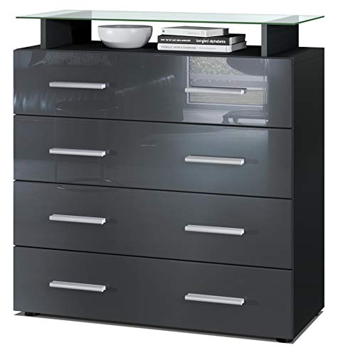 Vladon Cajonera Pavos V2 Cómoda con 4