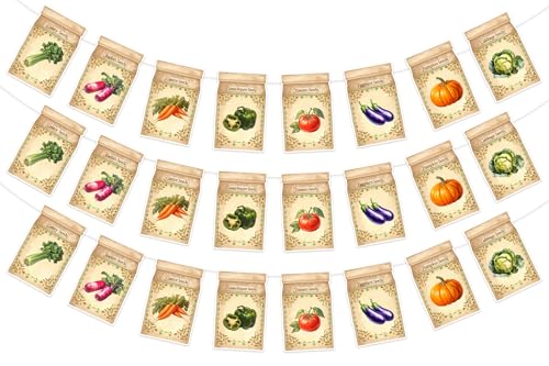 Cheerupp 3 Pack Farmers Market Decorations - Farm Vegetable Hanging Garlands Locally Grown Paper Banners...