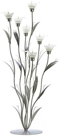 Lana45 Set of 6 Candelabra LARGE 32” white flower floral candle holder wedding centerpiece