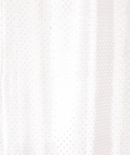 High Quality Fabric Shower Curtain Size: 200cm x 200cm -Extra Long and Wide - White with small Diamond Pattern. Weighted Hem.