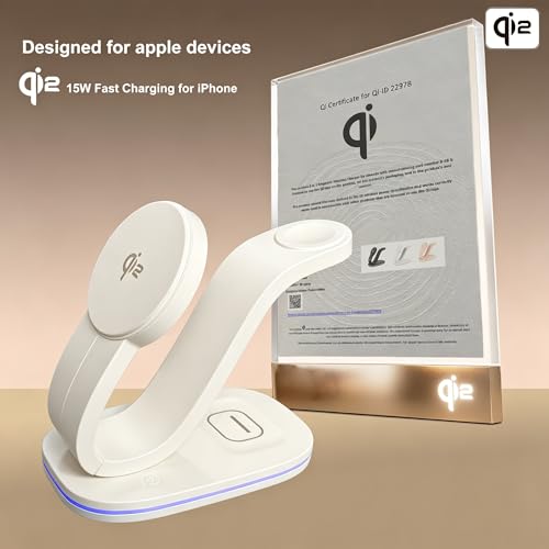 Image of LDOPTO 15W 4 in1 Fast Charger Station for iPhone, iWatch and AirPods | Charger Stand Multiple Devices for Apple - iPhone 17 16e 16 15 14 13 12 - Watch 11 10-Airpods 4 3 Pro, 35W Charger Included