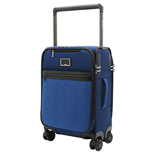 M&A Dual Opening Wide Trolley Hardside Luggage, Navy Blue, Carry-On 22-Inch