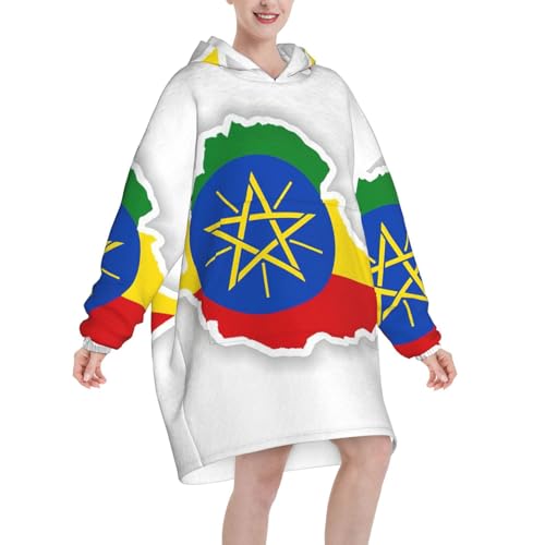 Couverture à capuche drapeau Éthiopie EdWal en flanelle