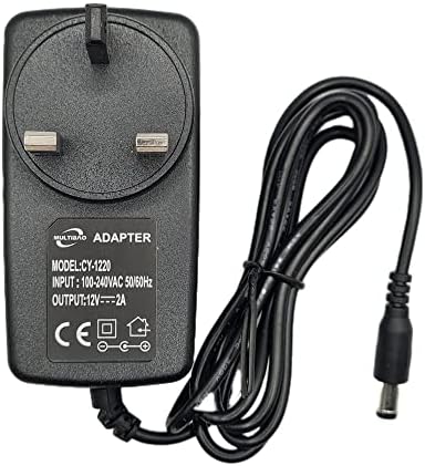 Multibao 12V 2A Power Supply Adapter, AC to DC Power Supply Adapter, AC/DC Converter Adapter Driver Transformer UK Plug 5.5mm*2.1mm for LED light CCTV Camera (1)
