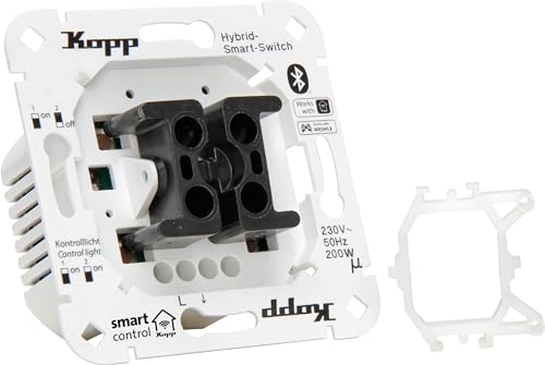 Kopp Smart-Control Hybrid Smart Switch Universal Dimmer with Universal Rocker Mount for Kopp and Various Switch Manufacturers, Smart-Home, Amazon Alexa, Google Home, 833502012